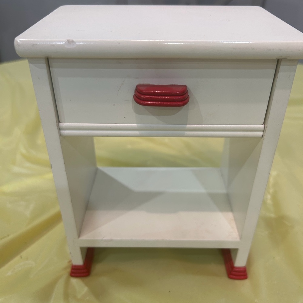 American Girl White and Red Doll Nightstand Molly’s nightstand